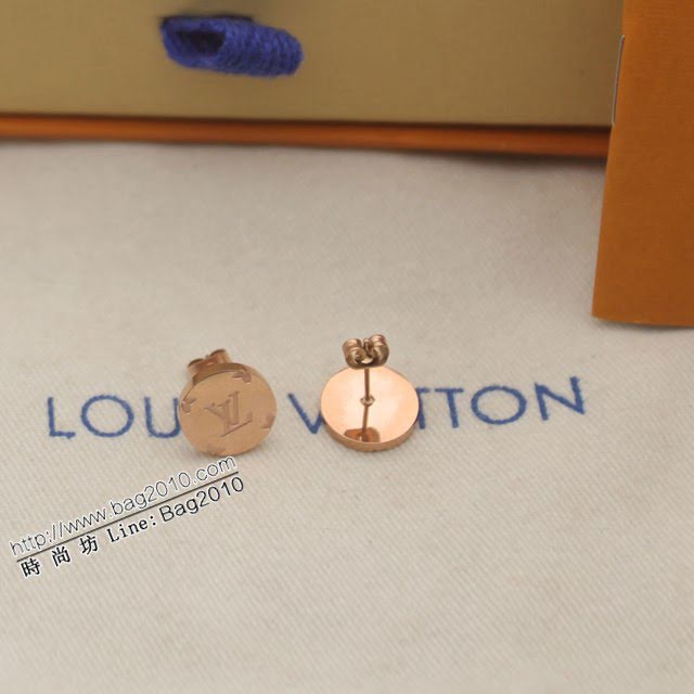 Louis Vuitton新款飾品 路易威登老花銀色耳環 LV圓形簡約耳釘  zglv1976